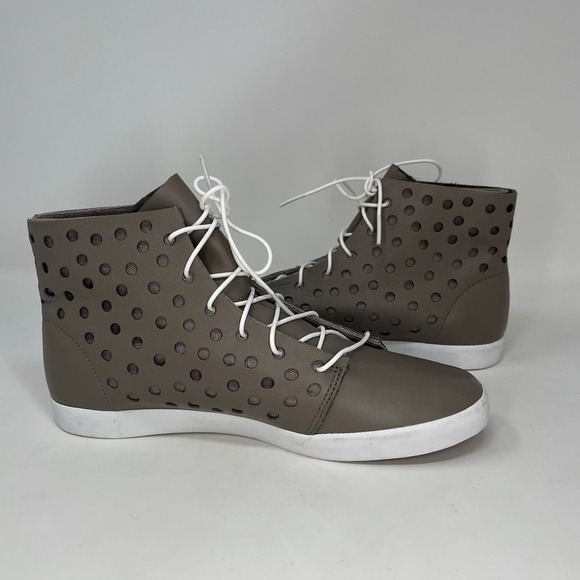 Volcom High Top Cut Out Circle Patterned Brown Sneakers Womens 8 - Picture 5 of 8